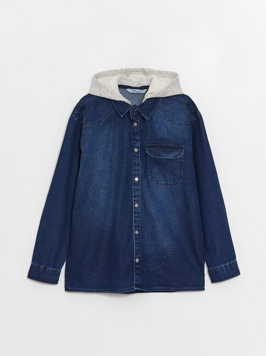 Comfortable Fit Hooded Boy Jean Shirt