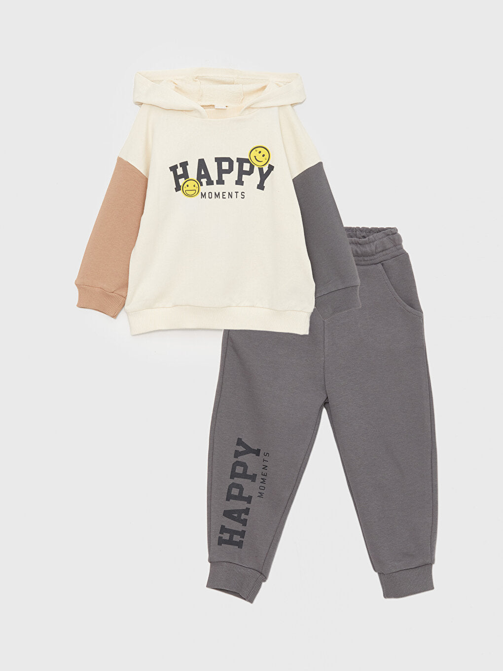 Printed Long Sleeve Baby Boy Hoodie and Sweatpants 2-Piece Set