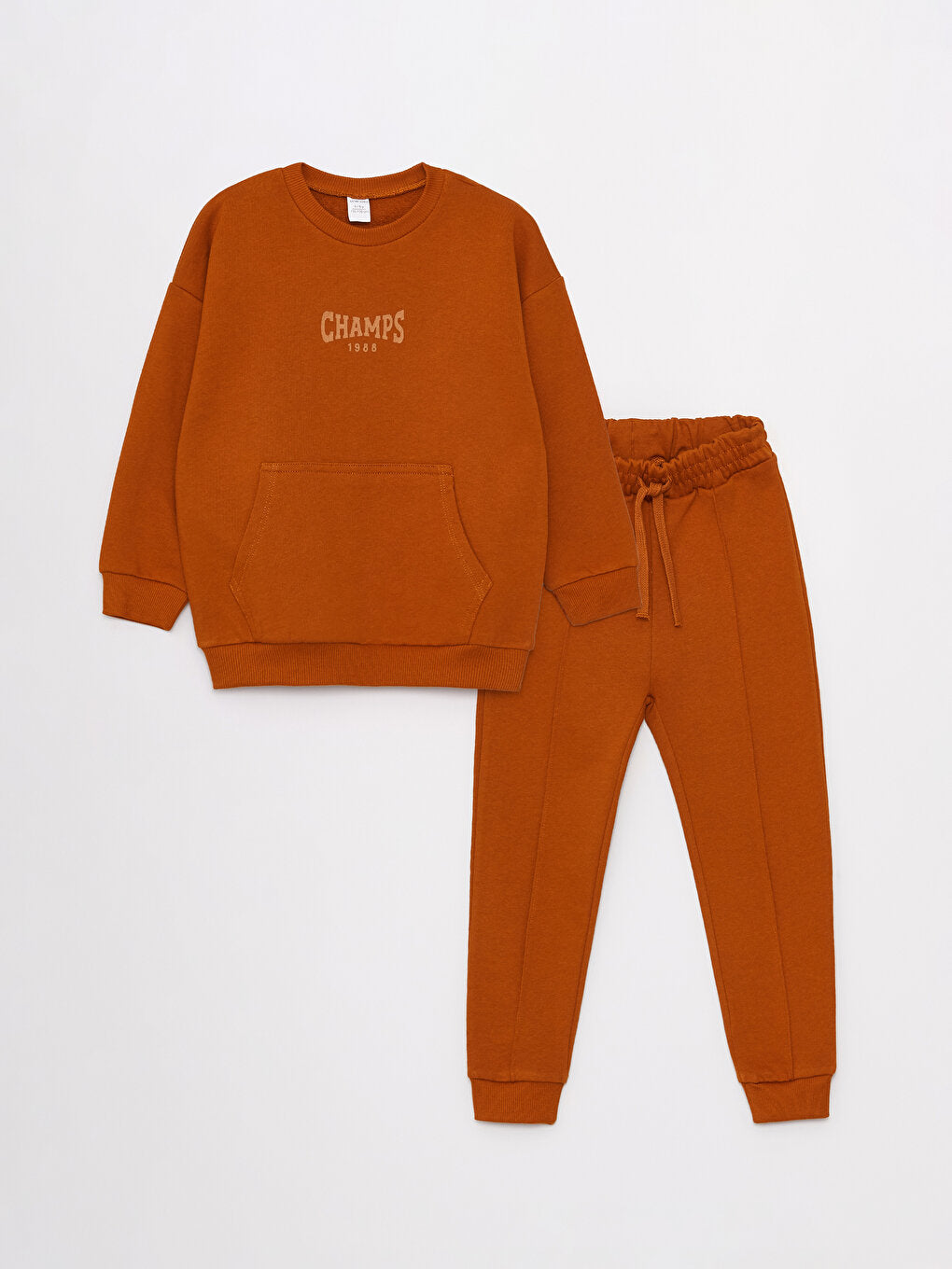 Crew Neck Long Sleeve Printed Baby Boy Sweatshirt and Sweatpants 2-Piece Set