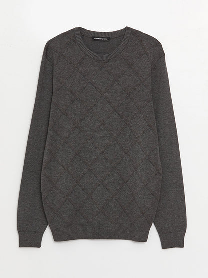 Crew Neck Long Sleeve Men's Knitwear Sweater