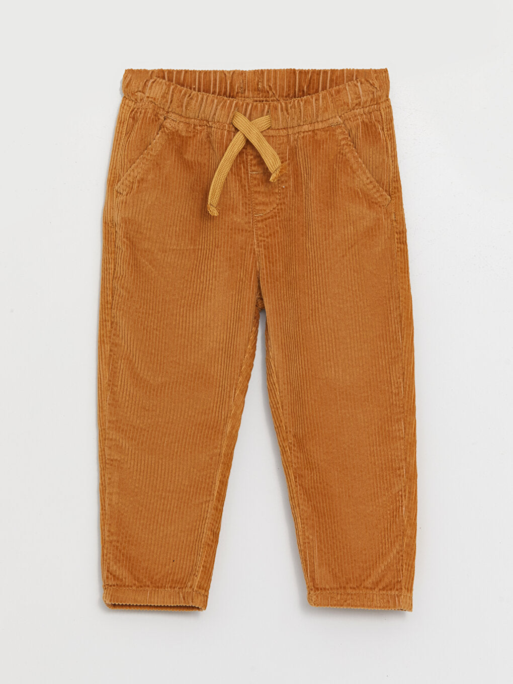 Basic Velvet Baby Boy Trousers with Elastic Waist