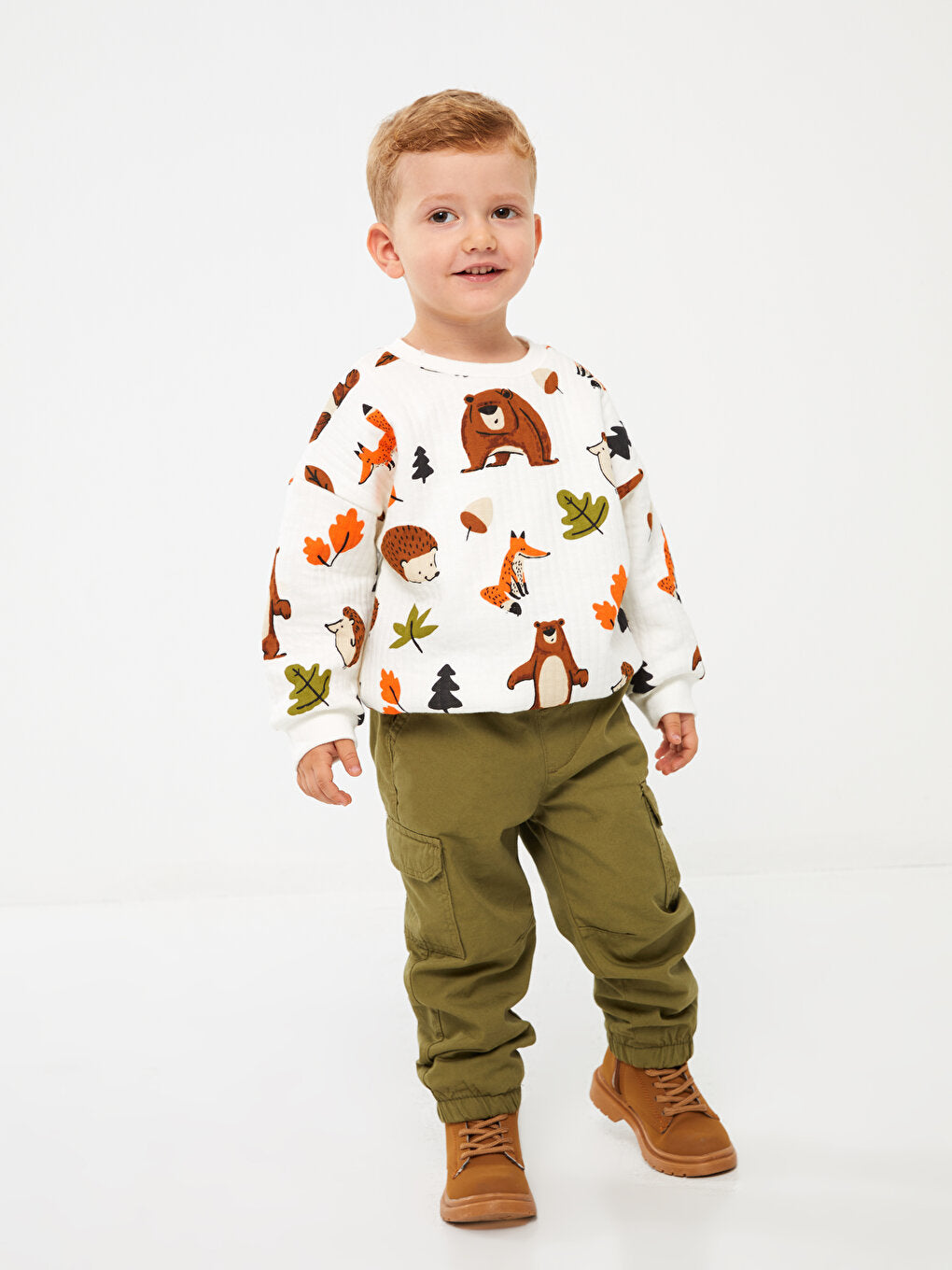 Baby Boy Cargo Pants with Elastic Waist