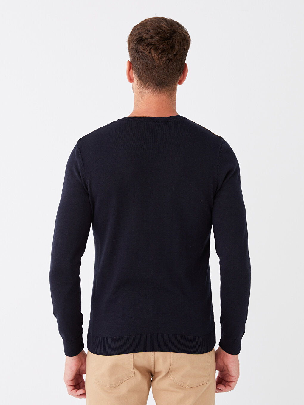 V-Neck Long Sleeve Men's Knitwear Sweater