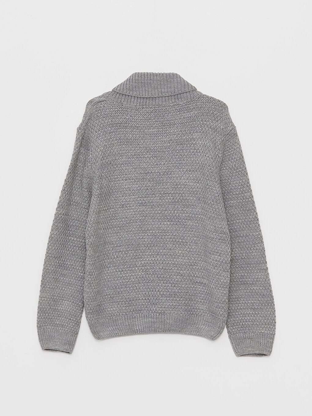 Shawl Collar Self-Patterned Boy's Knitwear Sweater