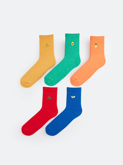 Embroidered Men's Socks 5-pack