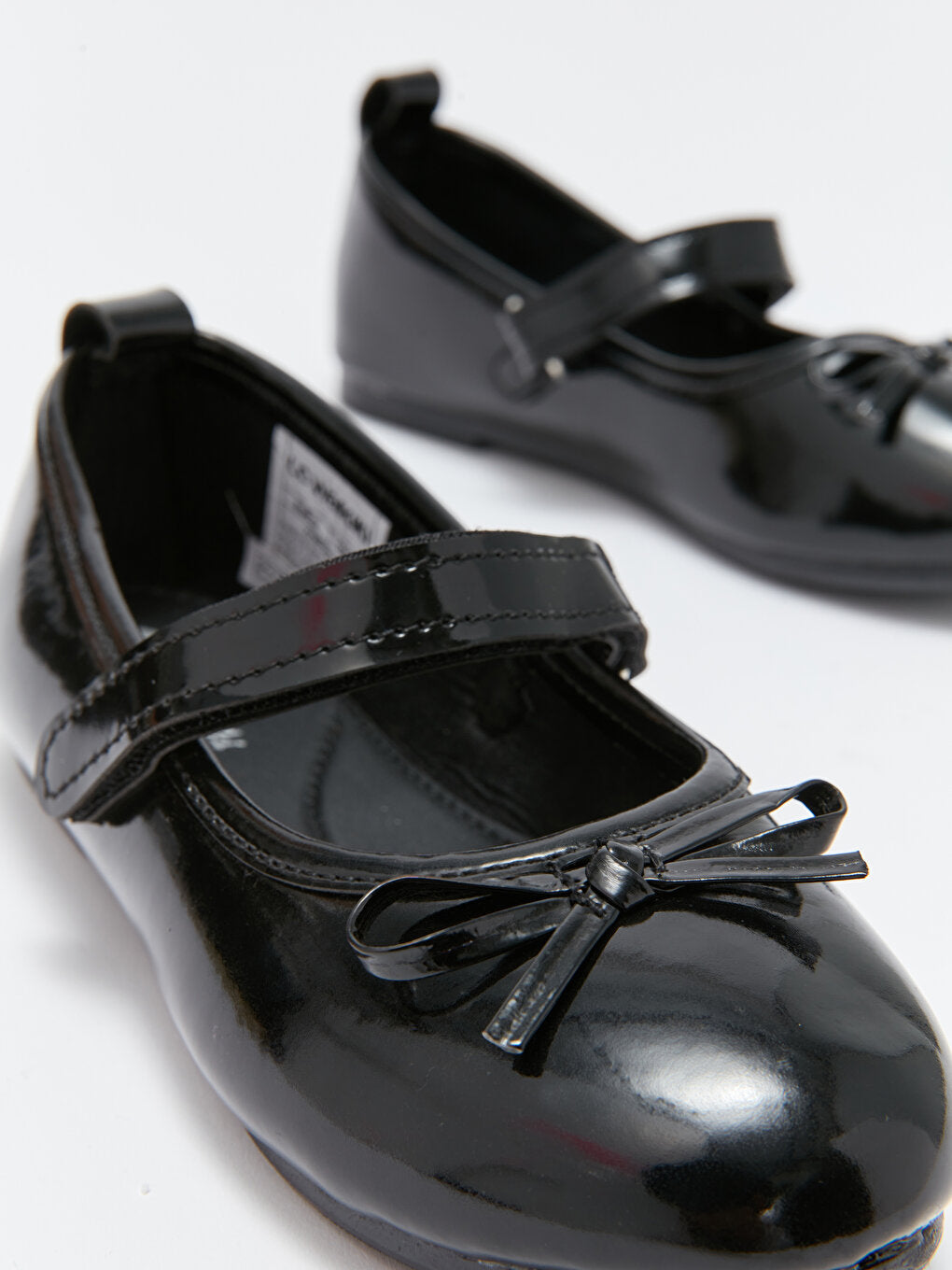 Leather Look Velcro Girls Ballerina Ballerina