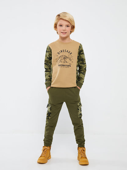 Boys' Cargo Sweatpants with Elastic Waist