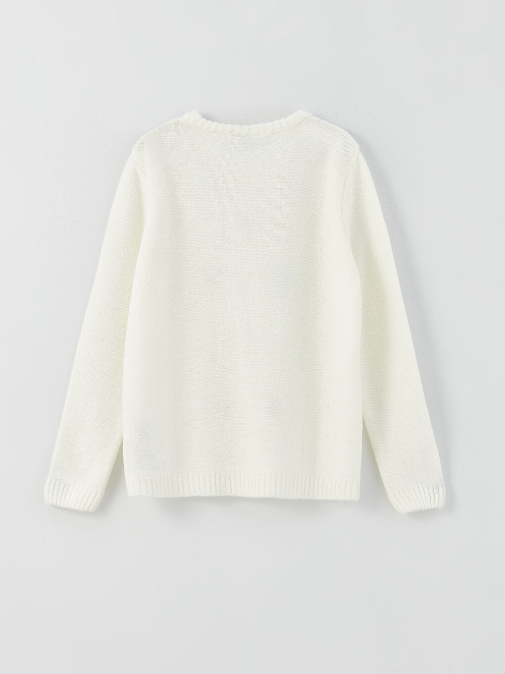 Crew Neck Embroidered Long Sleeve Girl's Knitwear Sweater