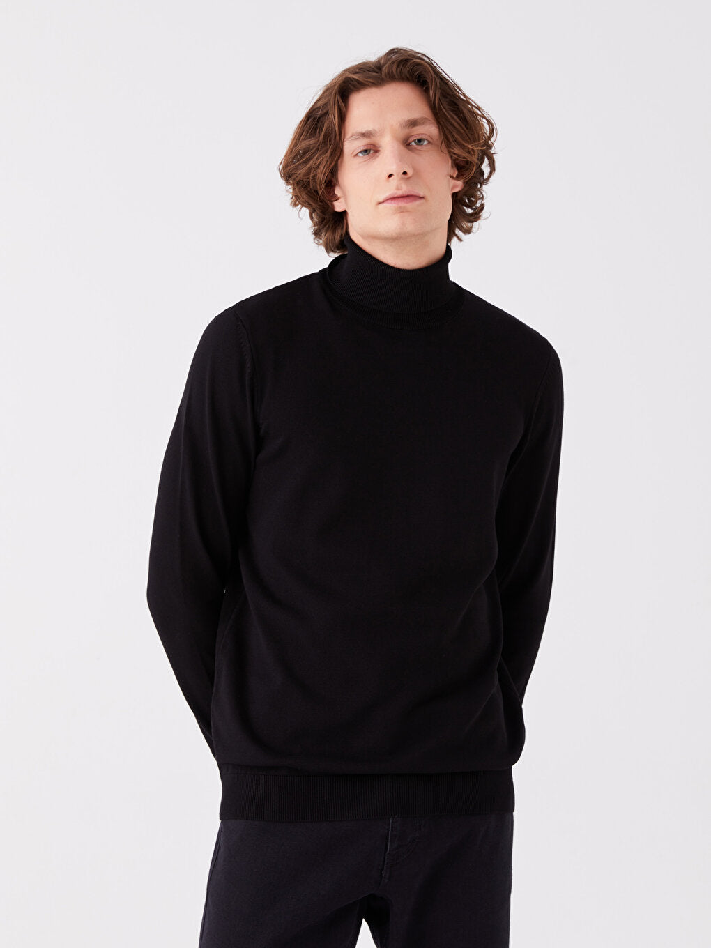 Turtleneck Long Sleeve Men's Knitwear Sweater