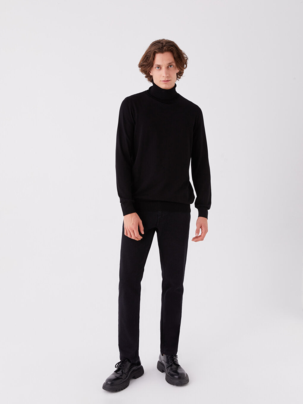 Turtleneck Long Sleeve Men's Knitwear Sweater