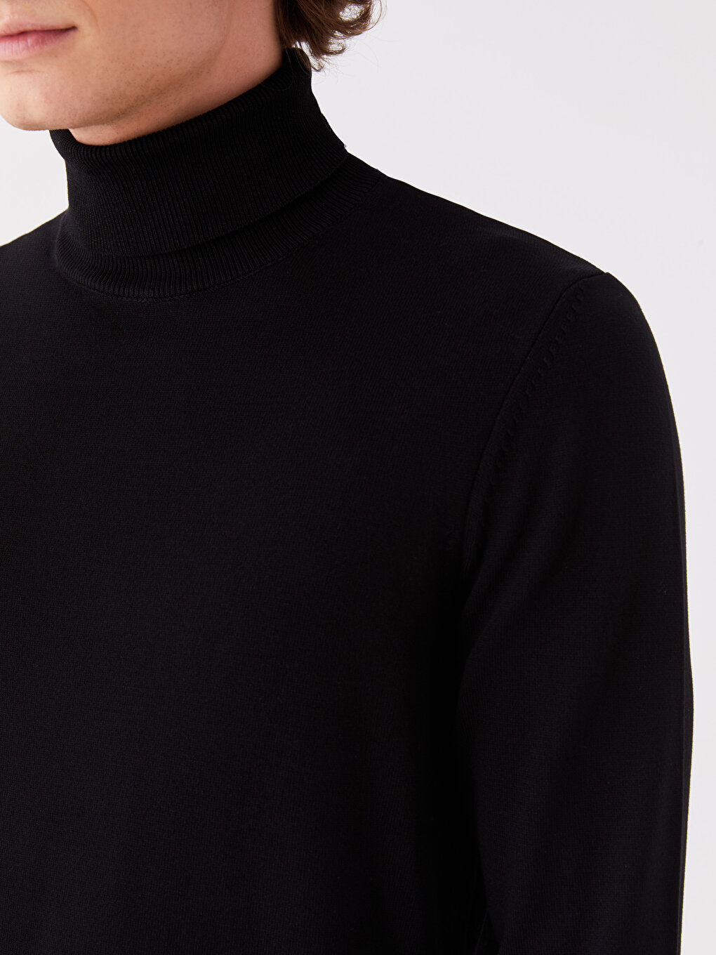 Turtleneck Long Sleeve Men's Knitwear Sweater