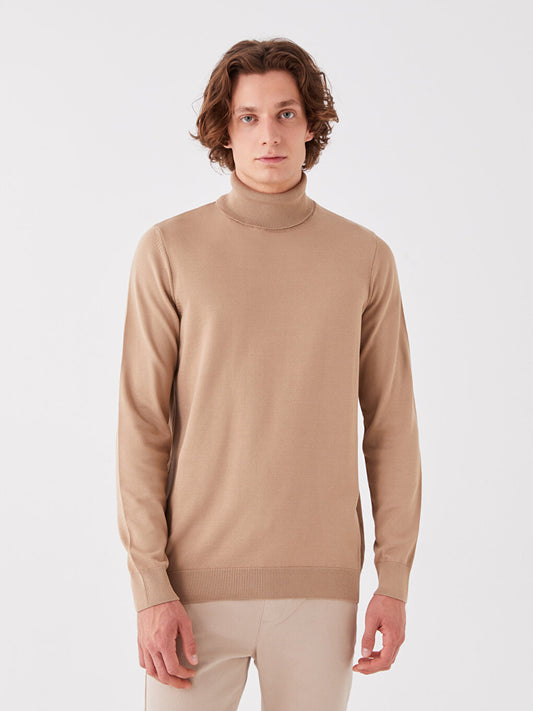 Turtleneck Long Sleeve Men's Knitwear Sweater