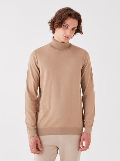 Turtleneck Long Sleeve Men's Knitwear Sweater