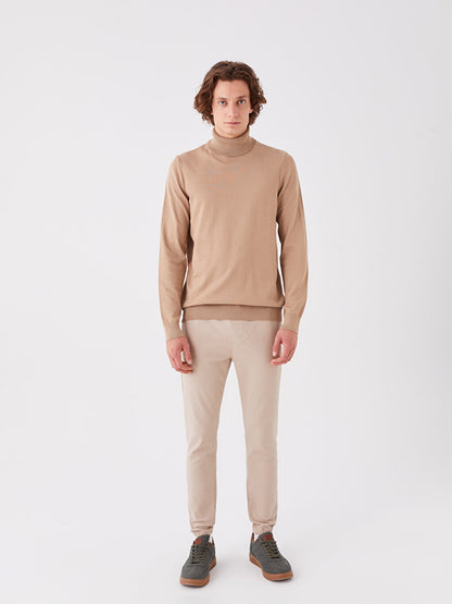 Turtleneck Long Sleeve Men's Knitwear Sweater