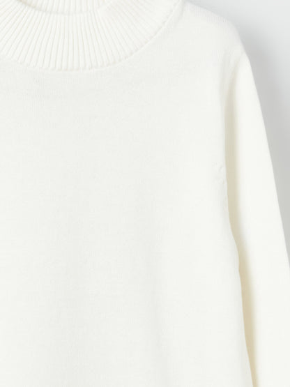 Half Turtleneck Basic Long Sleeve Girl's Knitwear Sweater