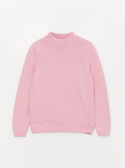 Half Turtleneck Basic Long Sleeve Girl's Knitwear Sweater