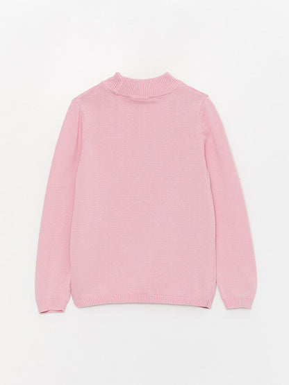 Half Turtleneck Basic Long Sleeve Girl's Knitwear Sweater