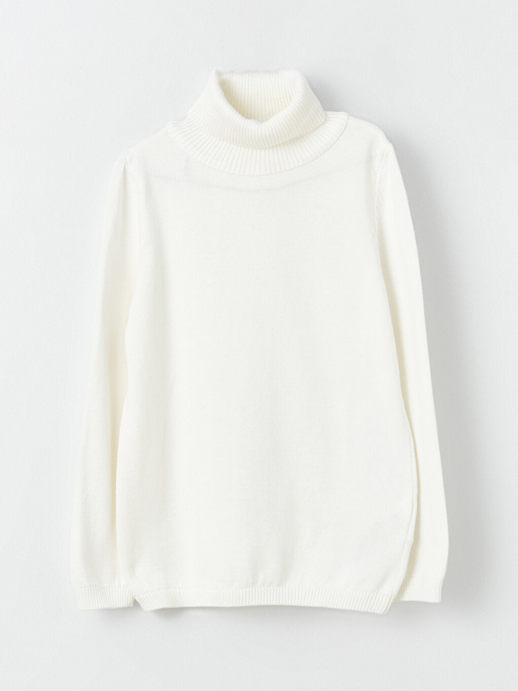 Turtleneck Basic Long Sleeve Girl's Knitwear Sweater