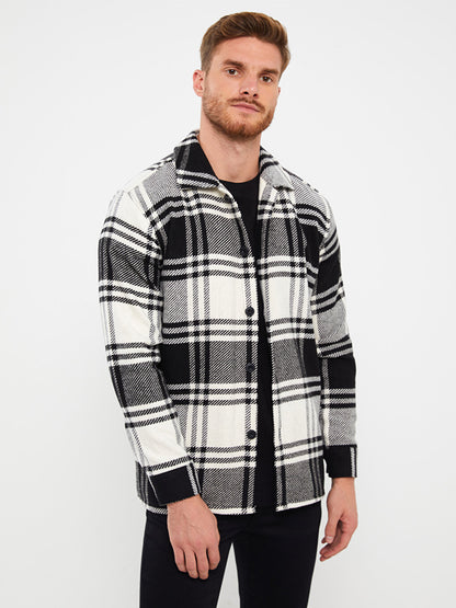 Regular Fit Long Sleeve Plaid Men's Lumberjack Shirt Jacket