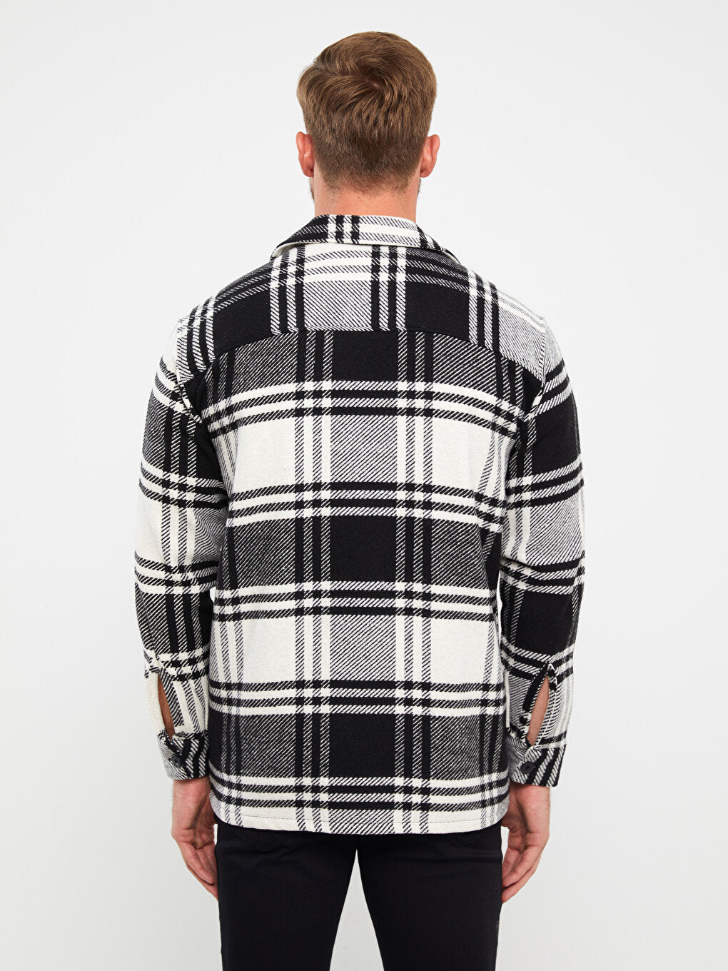 Regular Fit Long Sleeve Plaid Men's Lumberjack Shirt Jacket