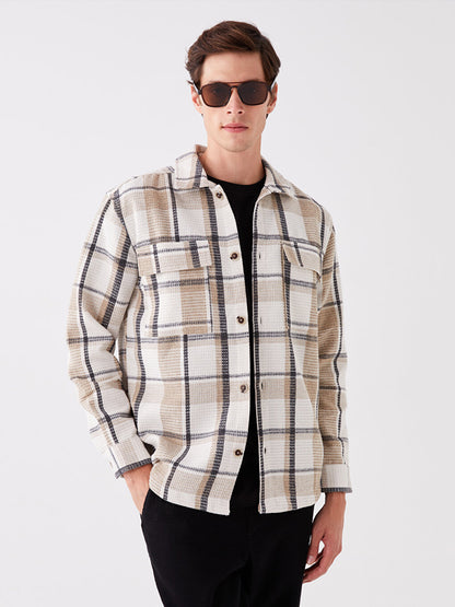 Regular Fit Long Sleeve Plaid Men's Lumberjack Shirt Jacket