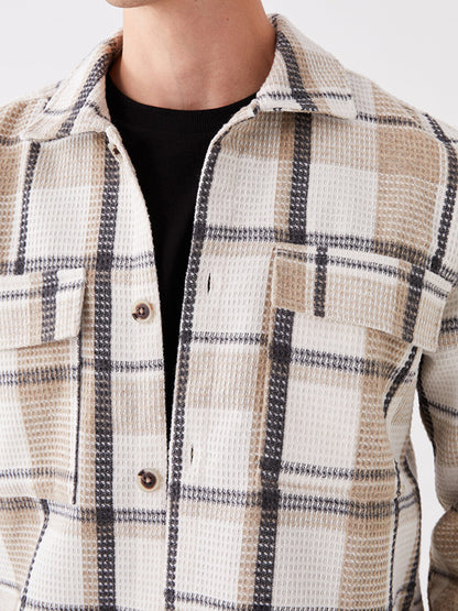 Regular Fit Long Sleeve Plaid Men's Lumberjack Shirt Jacket