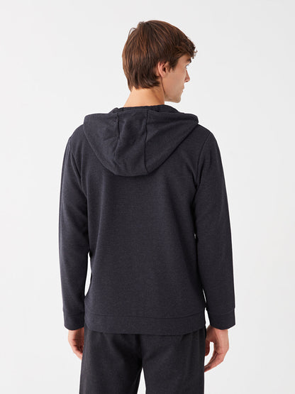 Hooded Long Sleeve Men's Zipper Sweatshirt