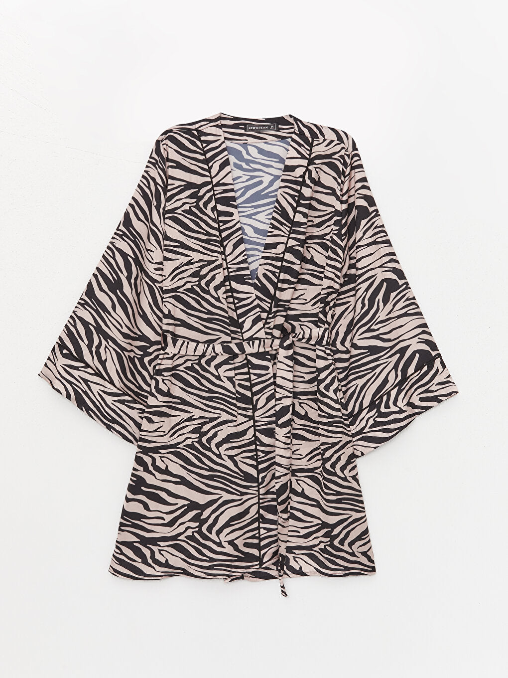 Shawl Collar Patterned Long Sleeve Women's Dressing Gown