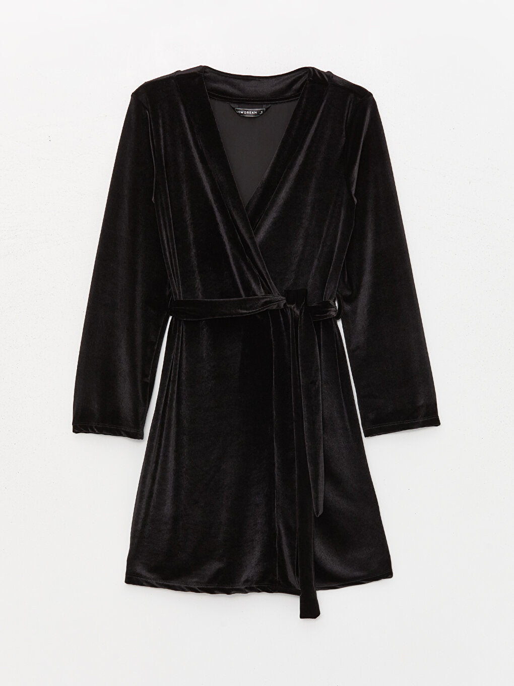 Shawl Collar Plain Long Sleeve Velvet Women's Dressing Gown