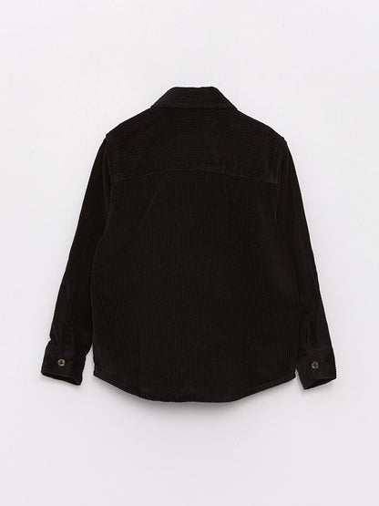 Basic Long Sleeve Velvet Boys Shirt