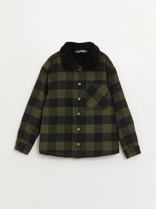 Comfortable Fit Plaid Boy's Shirt Jacket