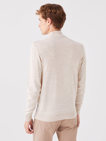 Turtleneck Long Sleeve Men's Knitwear Sweater