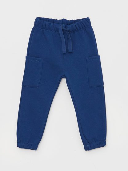 Basic Baby Boy Tracksuit Bottom 2 Piece Set with Elastic Waist