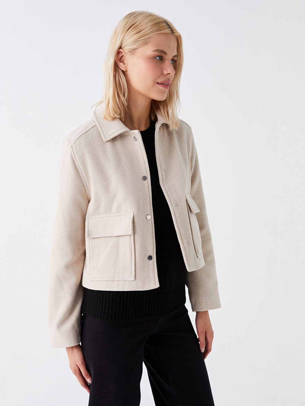 Plain Long Sleeve Women's Jacket