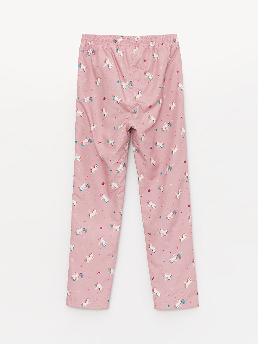 Elastic Waist Patterned Fleece Lined Girl's Trousers