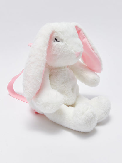 Girl's Backpack with Plush Rabbit Figure