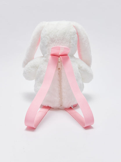 Girl's Backpack with Plush Rabbit Figure