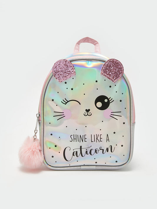 Cat Printed Girl's Backpack