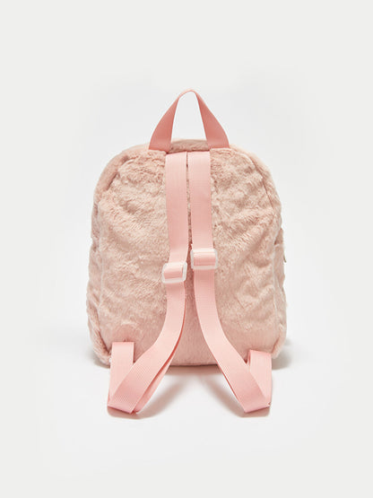 Embroidered Girl's Plush Backpack