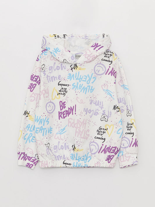 Printed Long Sleeve Girls' Hoodie