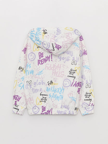 Printed Long Sleeve Girls' Hoodie