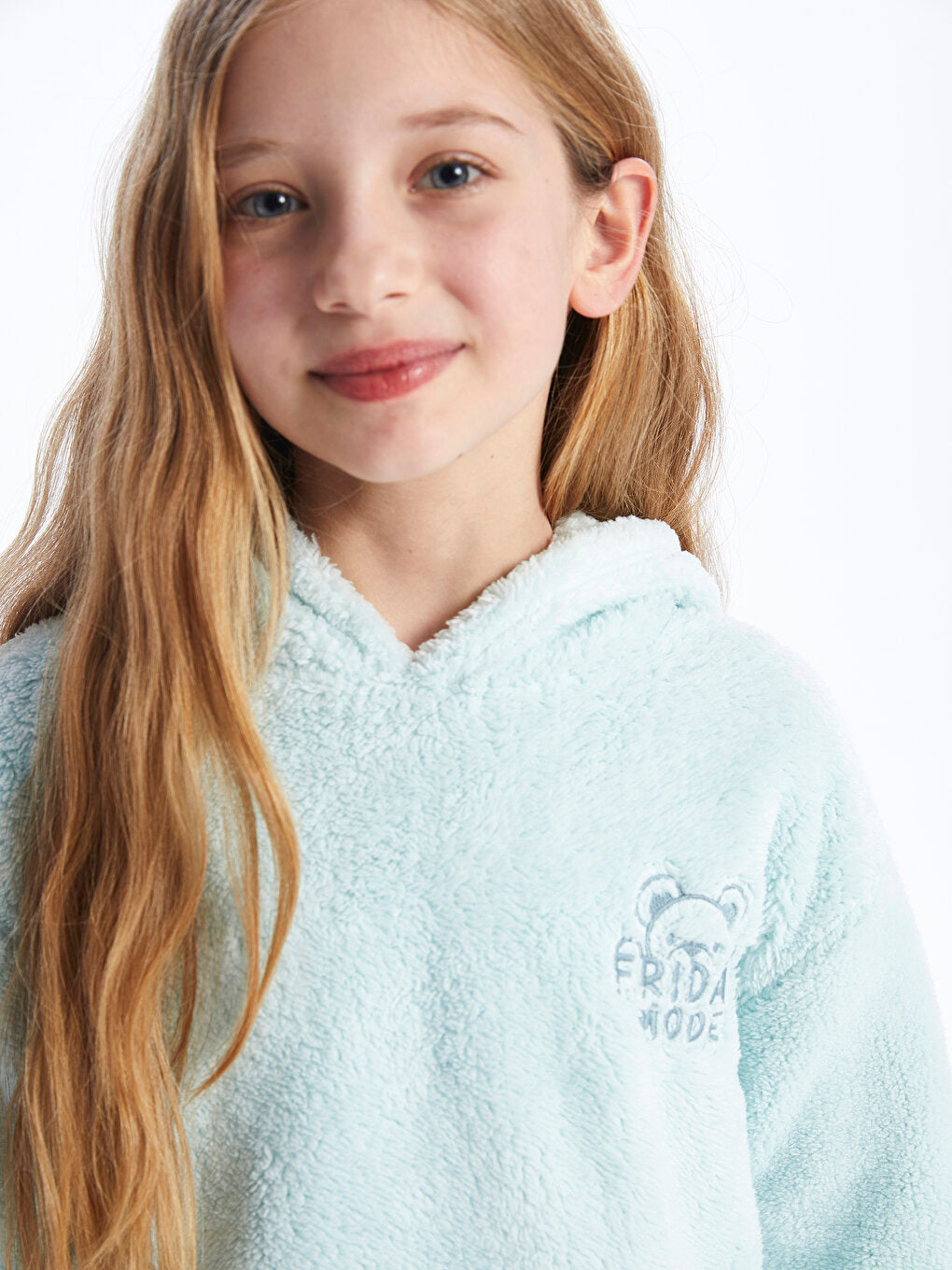 Embroidered Long Sleeve Plush Girl's Hoodie