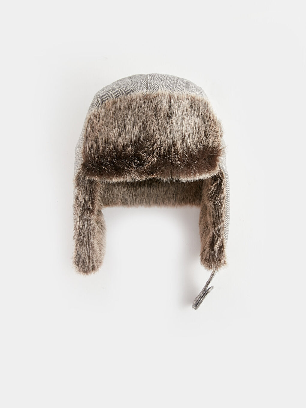 Men's Snow Hat with Fur Detail