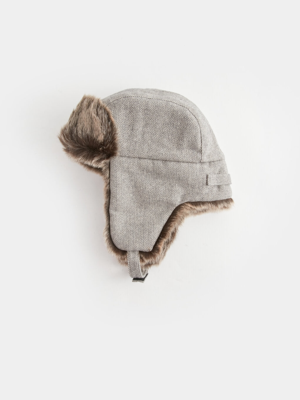 Men's Snow Hat with Fur Detail