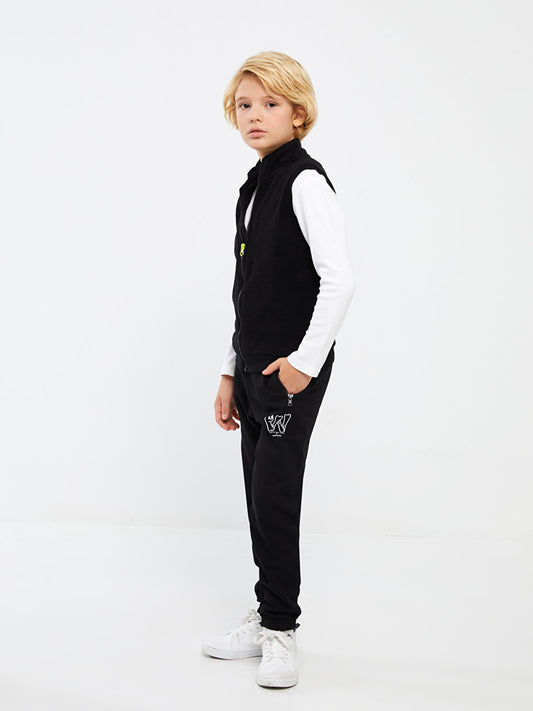 Printed Boys' Jogger Sweatpants with Elastic Waist