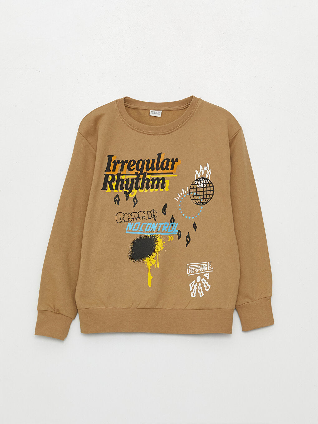 Crew Neck Printed Long Sleeve Boy's Sweatshirt