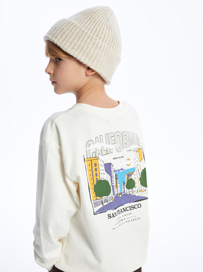 Comfortable Crew Neck Printed Boy's Sweatshirt