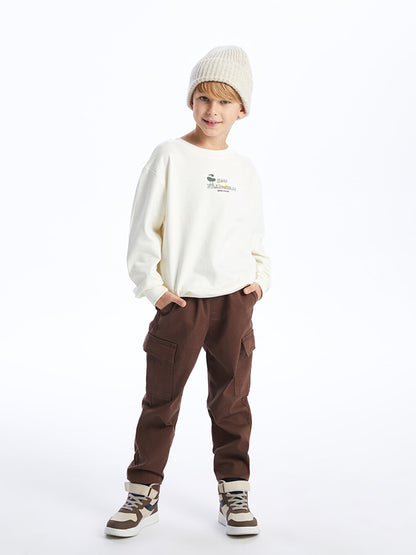 Comfortable Crew Neck Printed Boy's Sweatshirt