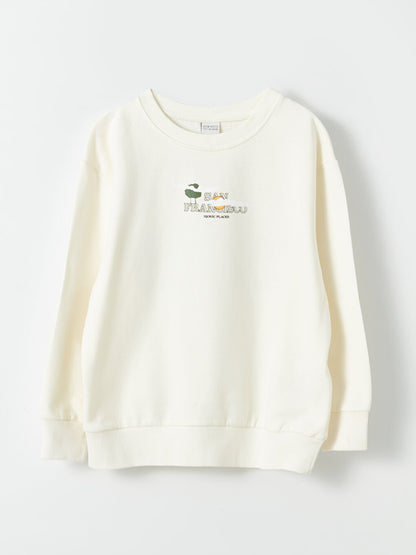 Comfortable Crew Neck Printed Boy's Sweatshirt