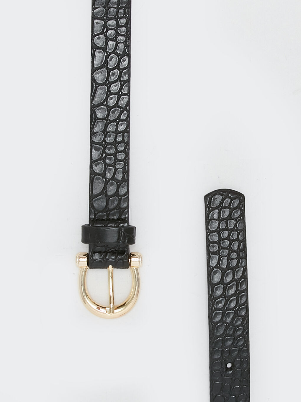 Self Patterned Leather Look Women's Belt